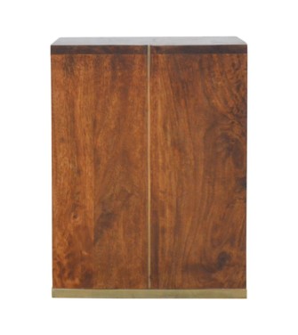 Chestnut End Table with Gold Inlay