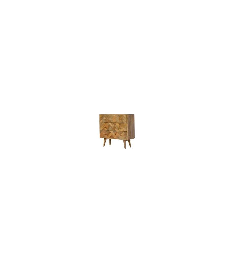 3 Drawer Zig-Zag Patterned Patchwork Chest
