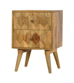 Table de chevet Pineapple Carve à 2 tiroirs