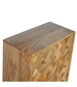 3 Drawer Zig-Zag Patterned Patchwork Chest
