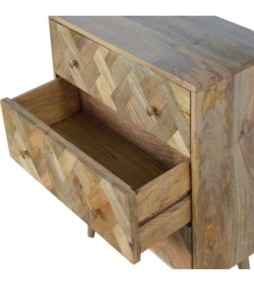 3 Drawer Zig-Zag Patterned Patchwork Chest