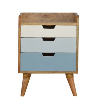 Table de chevet à dégradé bleu et blanc