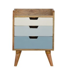 Table de chevet à dégradé bleu et blanc