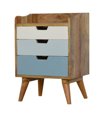 Table de chevet à dégradé bleu et blanc
