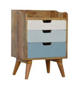 Table de chevet à dégradé bleu et blanc