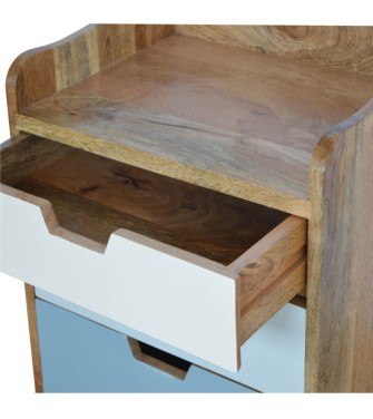 Table de chevet à dégradé bleu et blanc