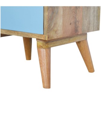 Table de chevet à dégradé bleu et blanc