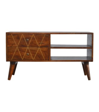 Geometric Brass Inlay Media Unit