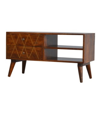 Geometric Brass Inlay Media Unit