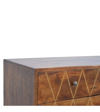 Geometric Brass Inlay Media Unit