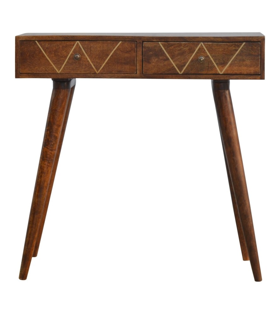 Geometric Brass Console Table
