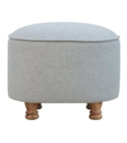 Repose-pieds ovale en tweed gris clair