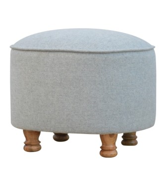 Repose-pieds ovale en tweed gris clair