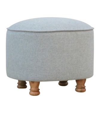 Repose-pieds ovale en tweed gris clair