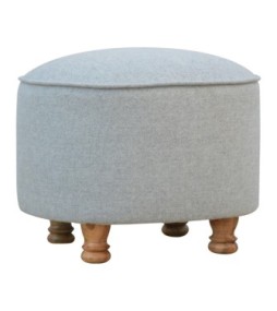 Repose-pieds ovale en tweed gris clair