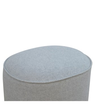 Repose-pieds ovale en tweed gris clair