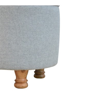 Repose-pieds ovale en tweed gris clair