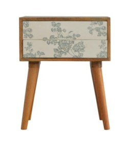 Table de chevet imprimée à motifs floraux verts