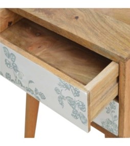 Table de chevet imprimée à motifs floraux verts