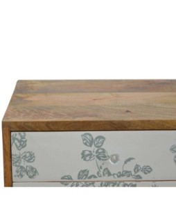 Table de chevet imprimée à motifs floraux verts