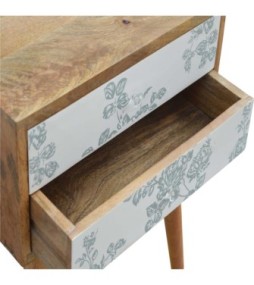 Table de chevet imprimée à motifs floraux verts