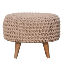 Repose-pieds oblong beige Keeva