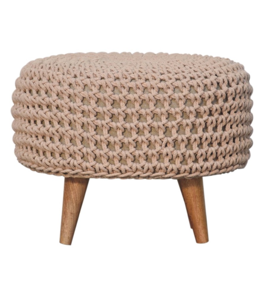 Repose-pieds oblong beige Keeva