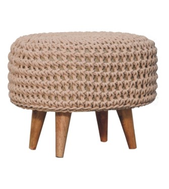 Repose-pieds oblong beige Keeva