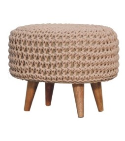 Repose-pieds oblong beige Keeva