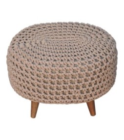 Repose-pieds oblong beige Keeva