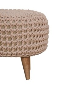Repose-pieds oblong beige Keeva