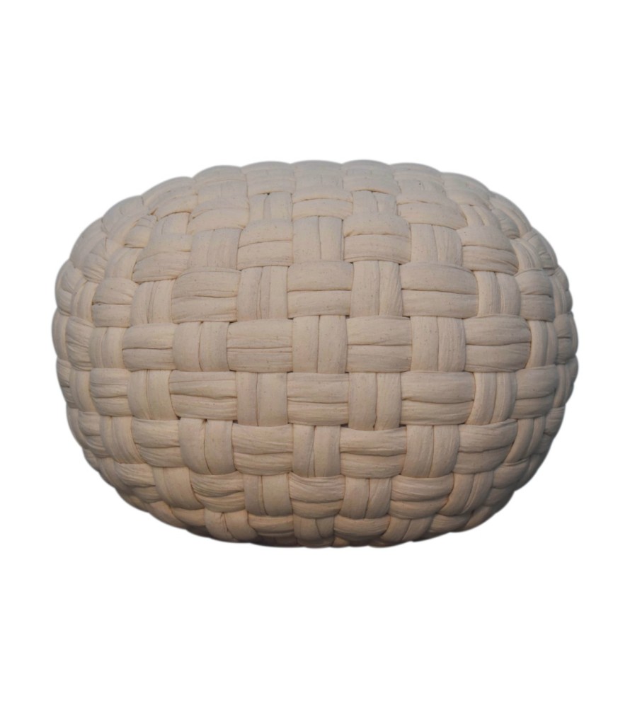 Pouf tubulaire blanc