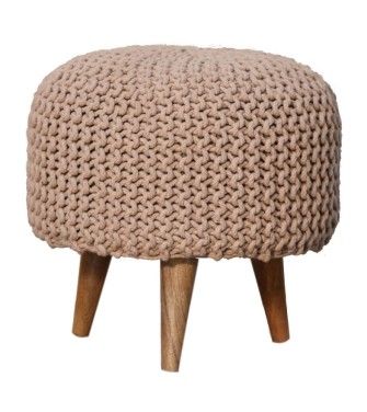 Repose-pieds rond beige Keeva