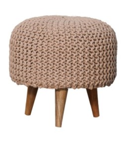 Repose-pieds rond beige Keeva