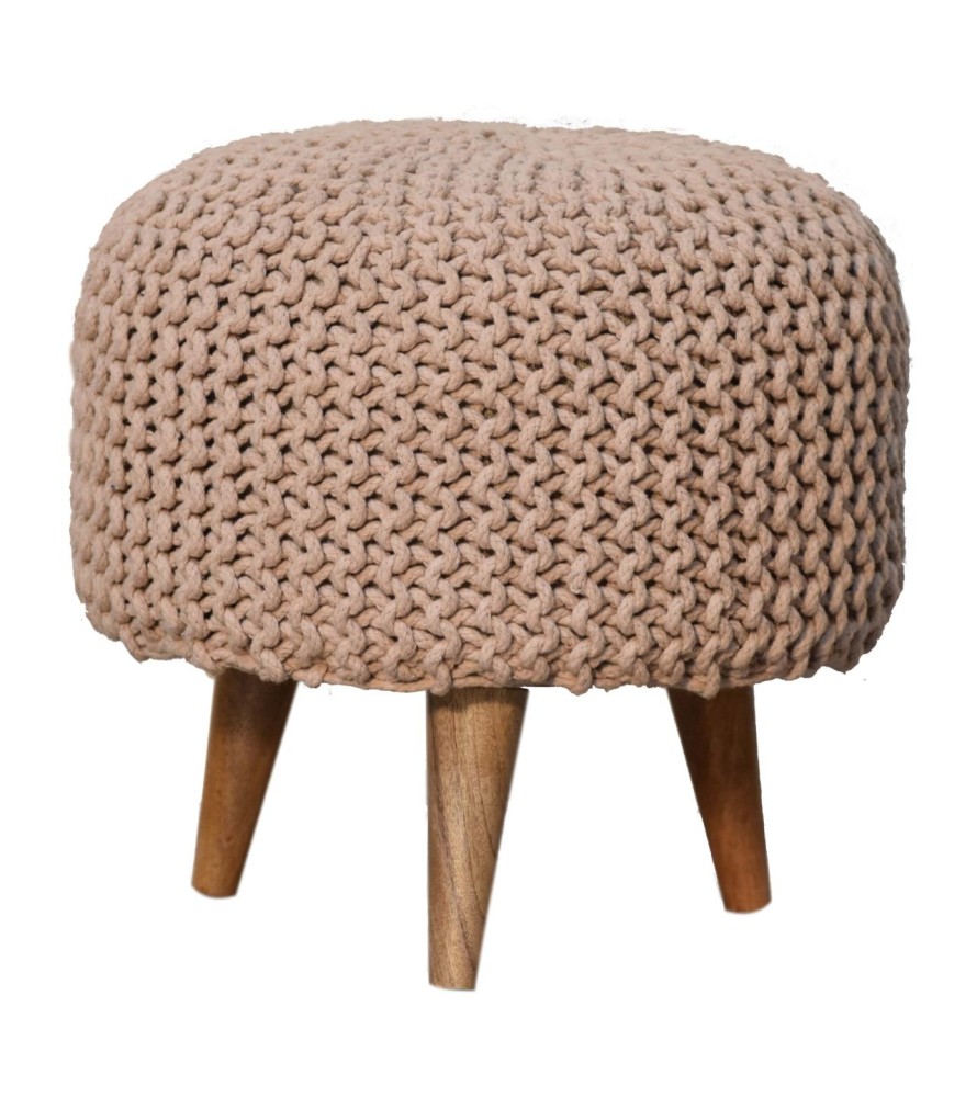 Repose-pieds rond beige Keeva