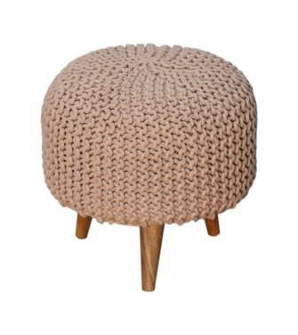 Repose-pieds rond beige Keeva