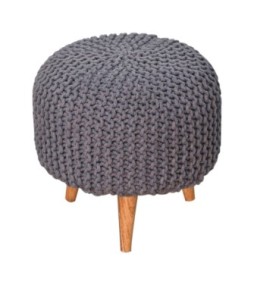 Keeva Grey Round Footstool