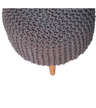 Keeva Grey Round Footstool