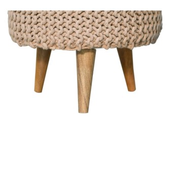 Repose-pieds rond beige Keeva