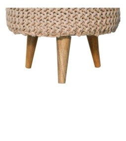 Repose-pieds rond beige Keeva
