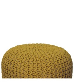 Keeva Mustard Round Footstool