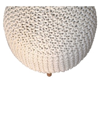 Keeva White Round Footstool