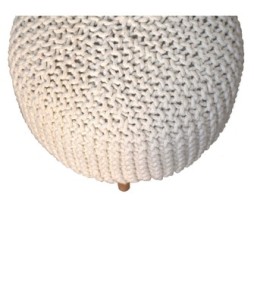 Keeva White Round Footstool