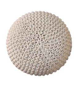 Keeva White Round Footstool