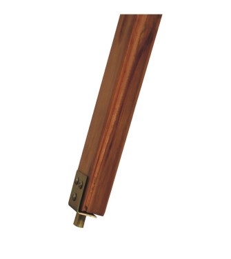 Lampadaire en bois, laiton et teck