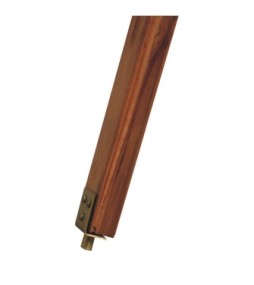 Lampadaire en bois, laiton et teck