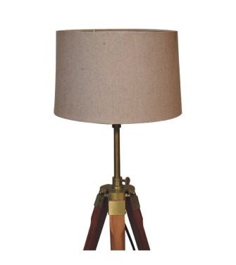 Lampadaire trépied fixe plaqué laiton