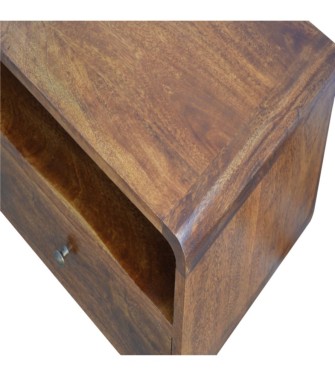Curved Chestnut Media Unit