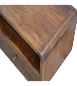 Curved Chestnut Media Unit
