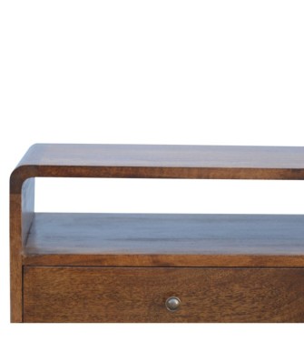 Curved Chestnut Media Unit